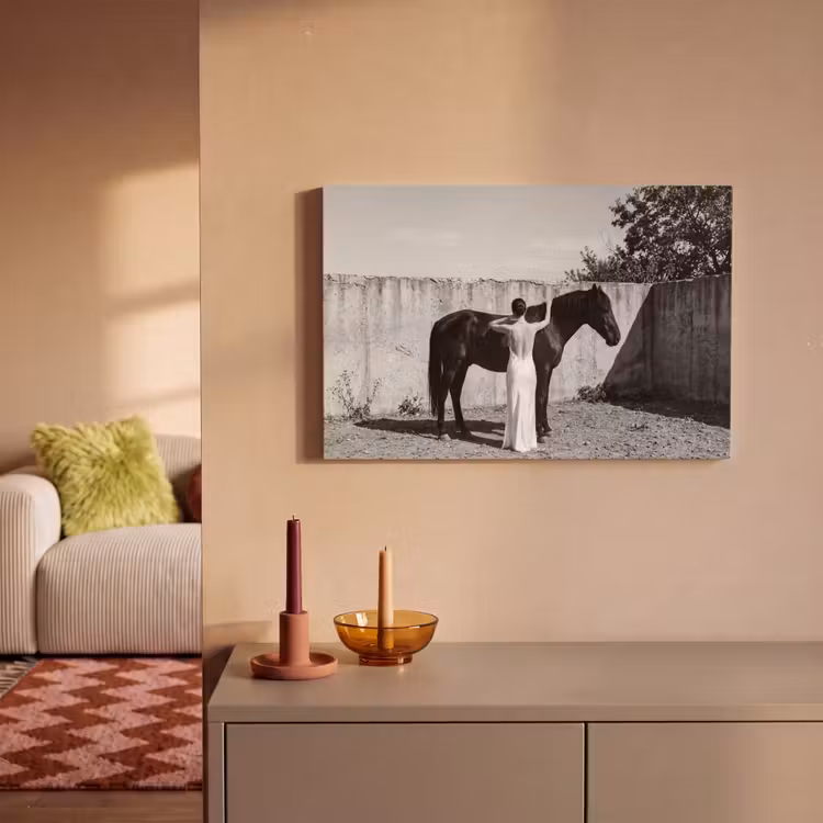 Vrouw - Paard - Artistiek canvas 2cm klein -sfeer1