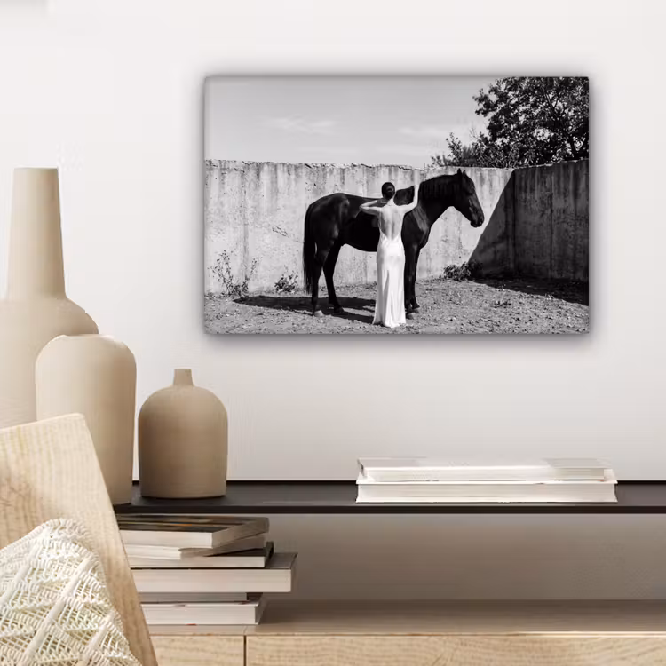 Vrouw - Paard - Artistiek canvas 2cm klein -sfeer6