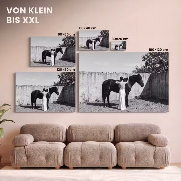 Vrouw - Paard - Artistiek canvas 2cm klein -Xsfeer8_DE