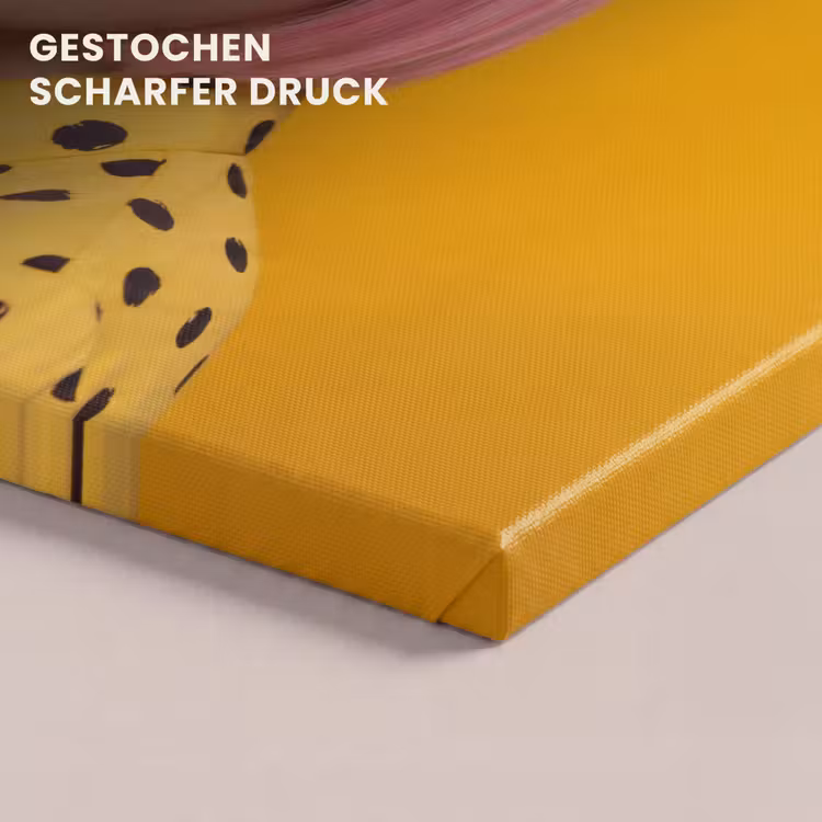 Vrouw - Portret - Abstract - Kleurrijk - Geel canvas 2cm klein -closeup_print_DE