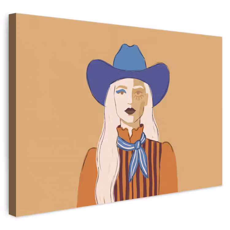 Vrouw - Portret - Abstract - Kleurrijk - Modern canvas 2cm klein -3d