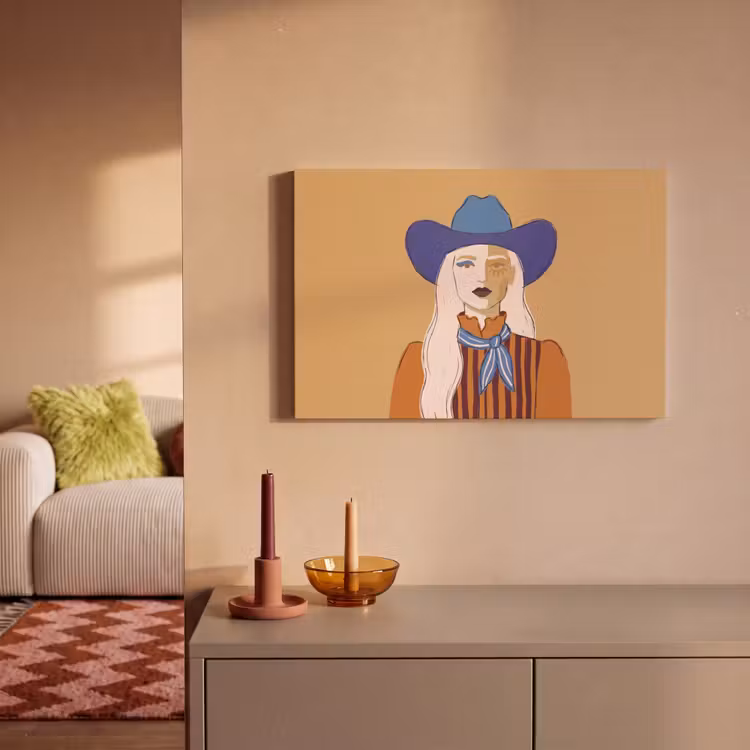 Vrouw - Portret - Abstract - Kleurrijk - Modern canvas 2cm klein -sfeer1