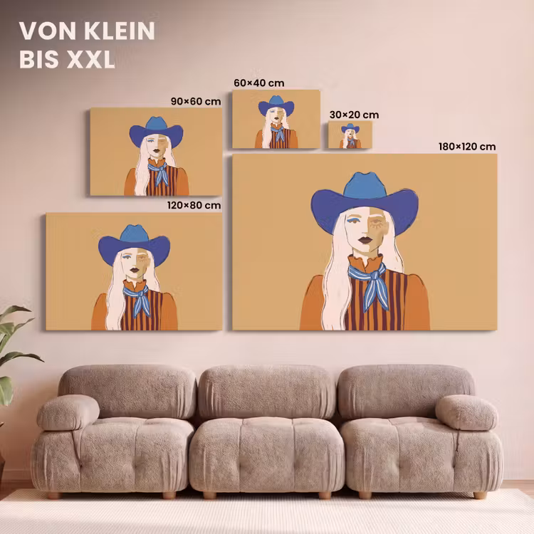 Vrouw - Portret - Abstract - Kleurrijk - Modern canvas 2cm klein -Xsfeer8_DE