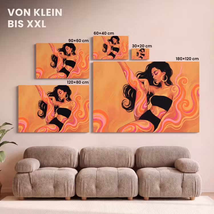 Vrouw - Portret - Abstract - Modern - Kleurrijk canvas 2cm klein -Xsfeer8_DE