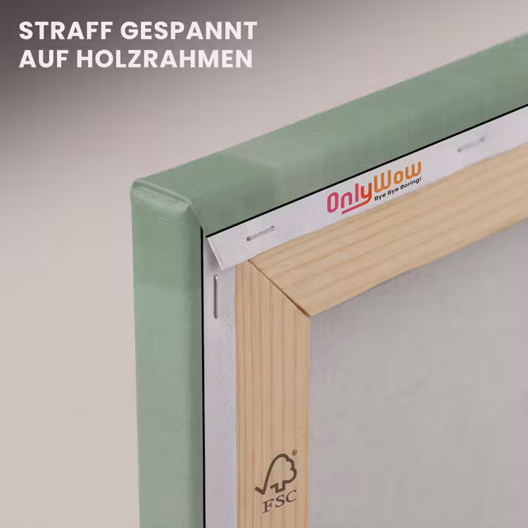 Vrouw - Portret - Illustratie - Modern - Groen canvas 2cm klein -uniquesellingpoint_afwerking-onlywow_DE