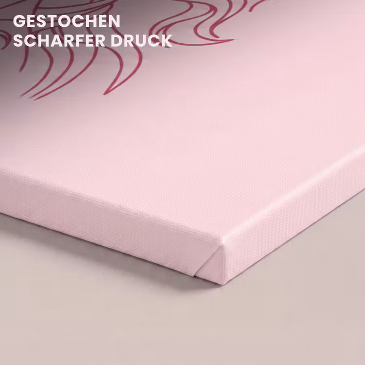 Vrouw - Portret - Klassiek - Line-art - Roze canvas 2cm klein -closeup_print_DE