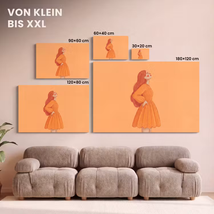 Vrouw - Profiel - Mensen - Modern - Oranje canvas 2cm klein -Xsfeer8_DE