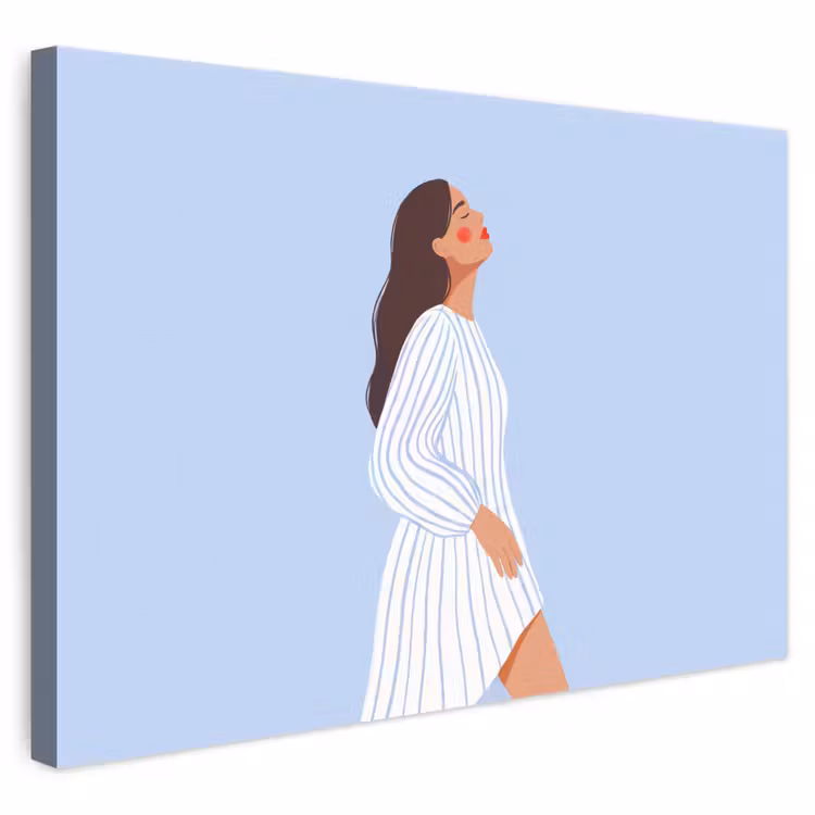 Vrouw - Profiel - Rust - Modern - Illustratie canvas 2cm klein -3d