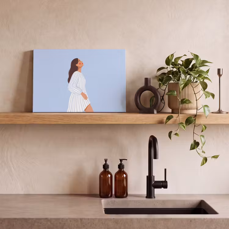 Vrouw - Profiel - Rust - Modern - Illustratie canvas 2cm klein -sfeer3