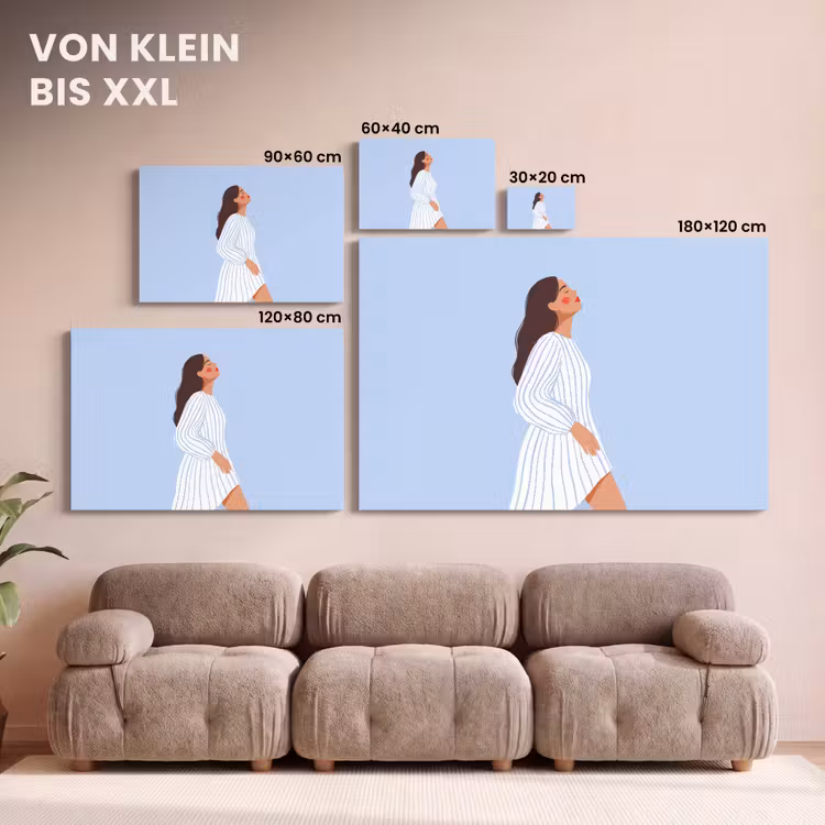 Vrouw - Profiel - Rust - Modern - Illustratie canvas 2cm klein -Xsfeer8_DE