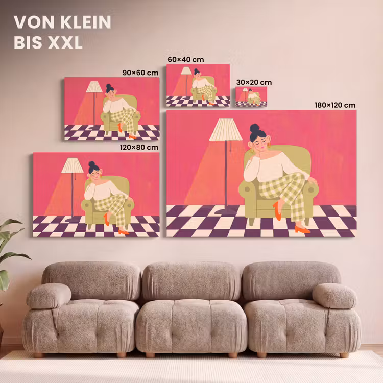 Vrouw - Rust - Interieur - Modern - Kunst canvas 2cm klein -Xsfeer8_DE