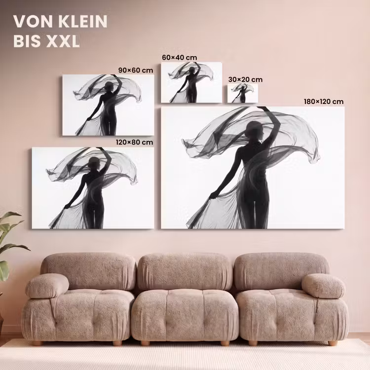Vrouw - Sluier - Portret - Zwart - Wit - Artistiek canvas 2cm klein -Xsfeer8_DE