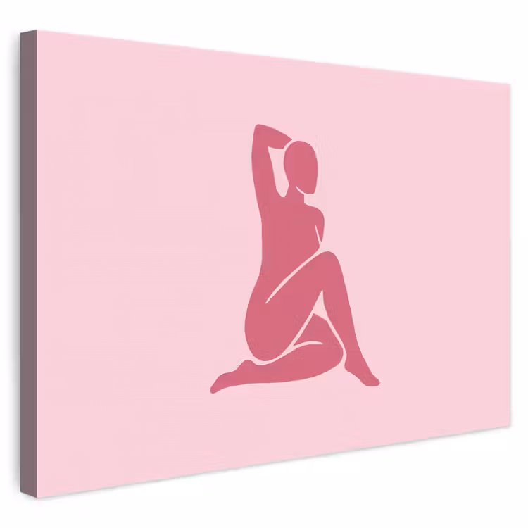 Vrouw - Silhouet - Abstract - Modern - Roze canvas 2cm klein -3d