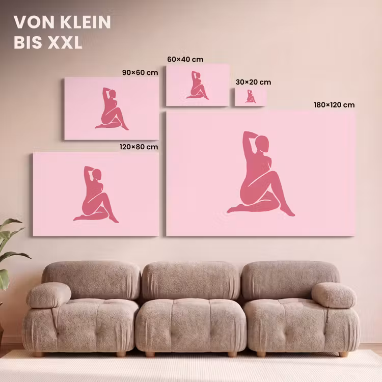 Vrouw - Silhouet - Abstract - Modern - Roze canvas 2cm klein -Xsfeer8_DE