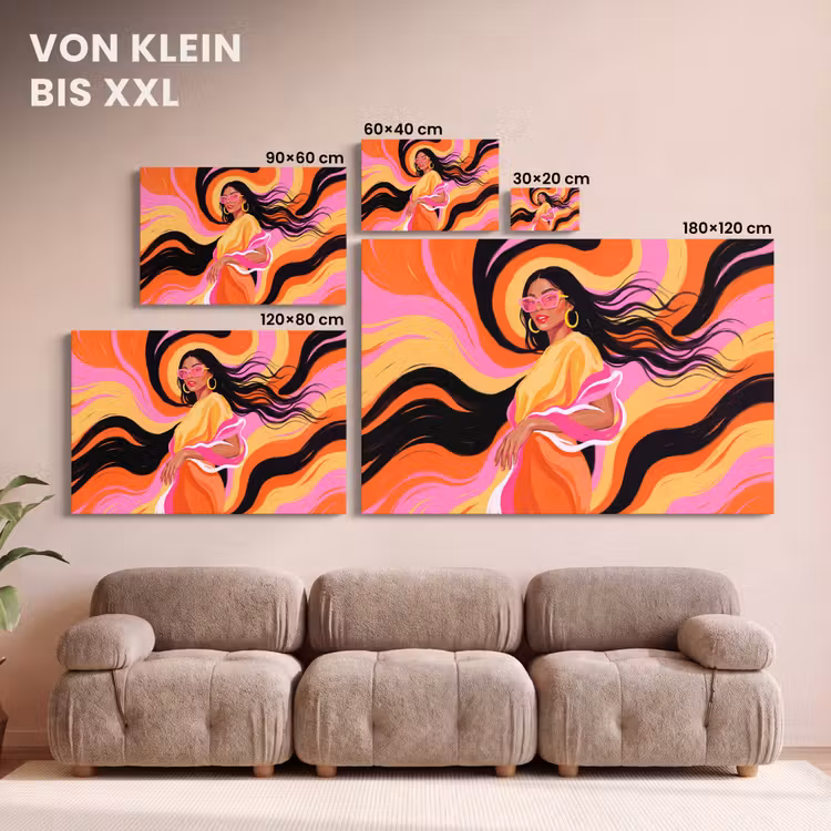 Vrouw - Zonnebril - Abstract - Kleurrijk canvas 2cm klein -Xsfeer8_DE