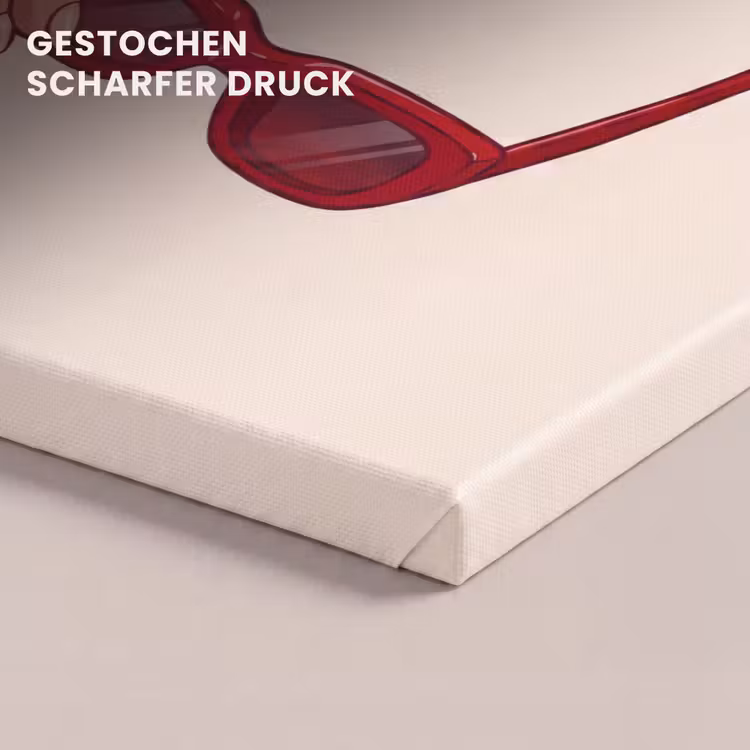 Vrouw - Zonnebril - Mode - Rood - Illustratie canvas 2cm klein -closeup_print_DE
