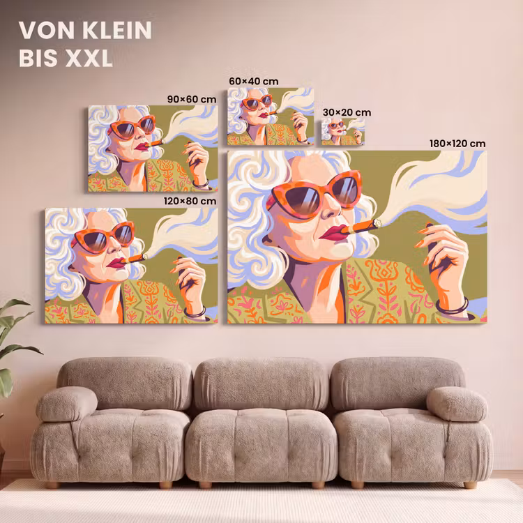 Vrouw - Zonnebril - Portret - Modern - Kleurrijk canvas 2cm klein -Xsfeer8_DE