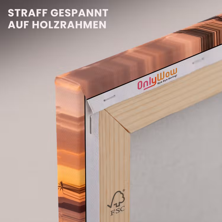 Vrouw - Surfplank - Strand - Zonsondergang - Oranje canvas 2cm klein -uniquesellingpoint_afwerking-onlywow_DE