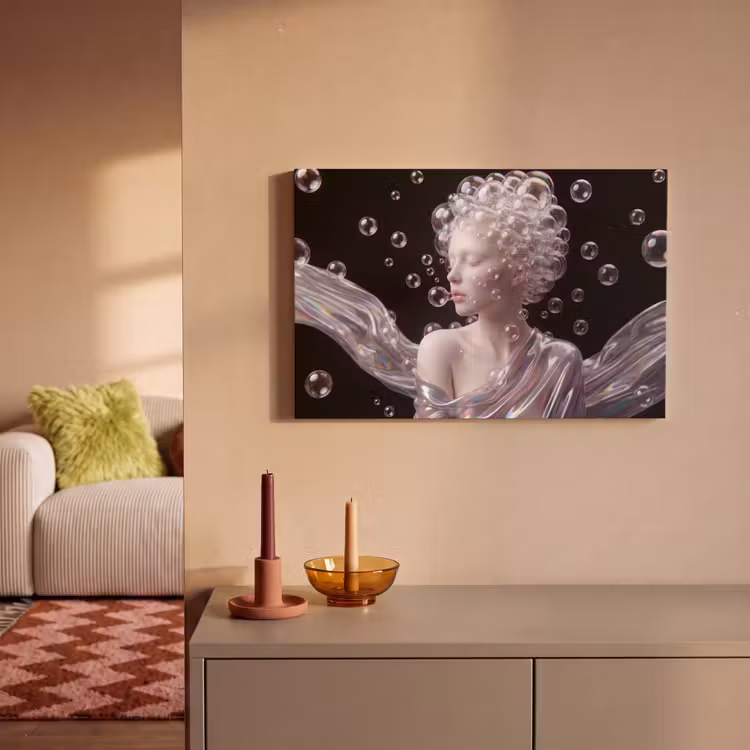 Vrouw - Bellen - Abstract - Kleurrijk canvas 2cm klein -sfeer1