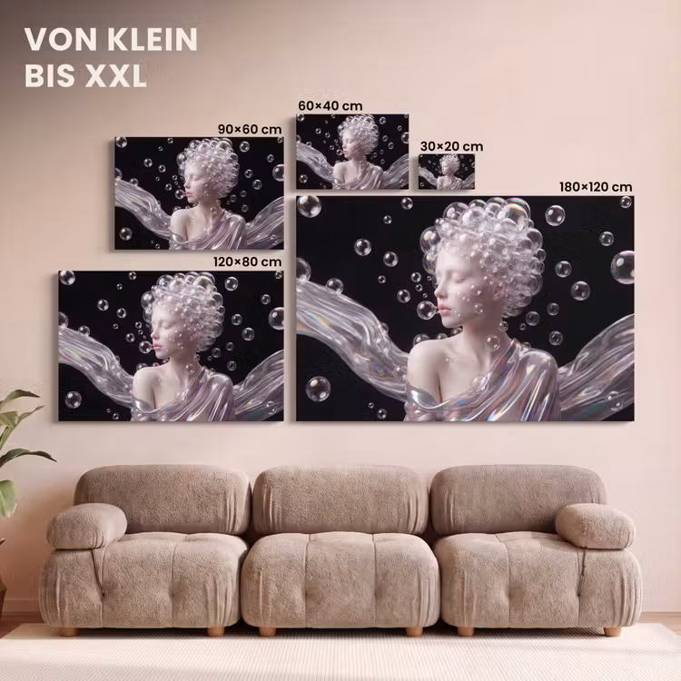 Vrouw - Bellen - Abstract - Kleurrijk canvas 2cm klein -Xsfeer8_DE
