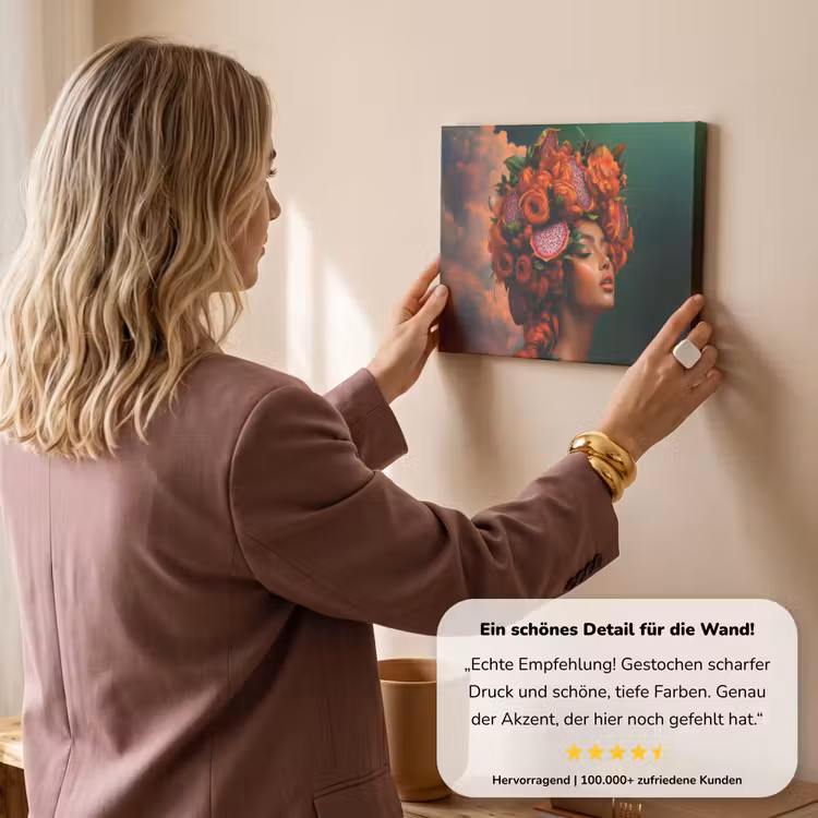 Vrouw - Drankenfruit - Rozen canvas 2cm klein -Xsfeer7_DE