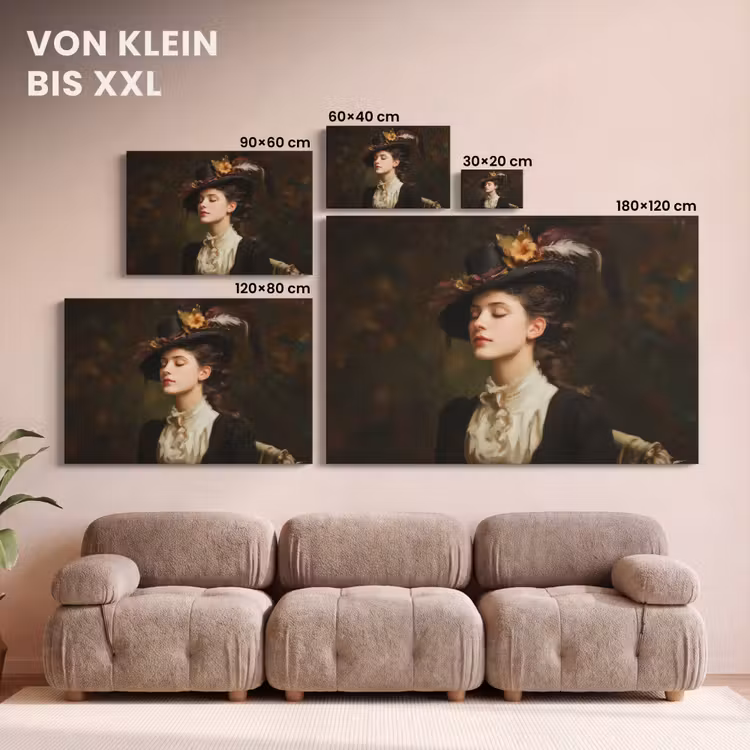 Vrouw - Victoriaans - Portret canvas 2cm klein -Xsfeer8_DE