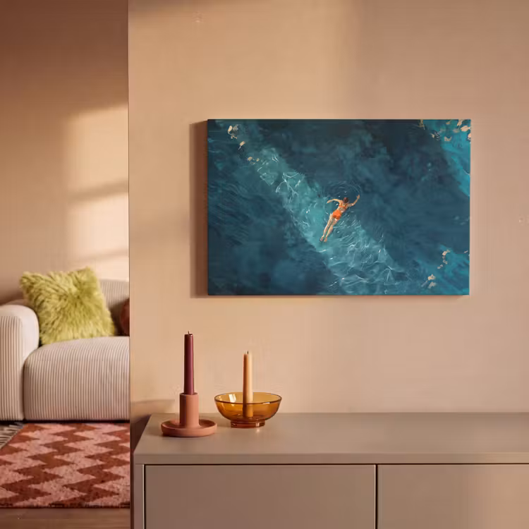 Vrouw - Water - Bikini - Oranje canvas 2cm klein -sfeer1