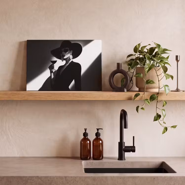 Vrouw - Wijn - Chic canvas 2cm klein -sfeer3