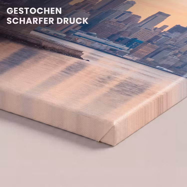 Vrijheidsbeeld - New York - Zonsopgang - Stad - Architectuur canvas 2cm klein -closeup_print_DE