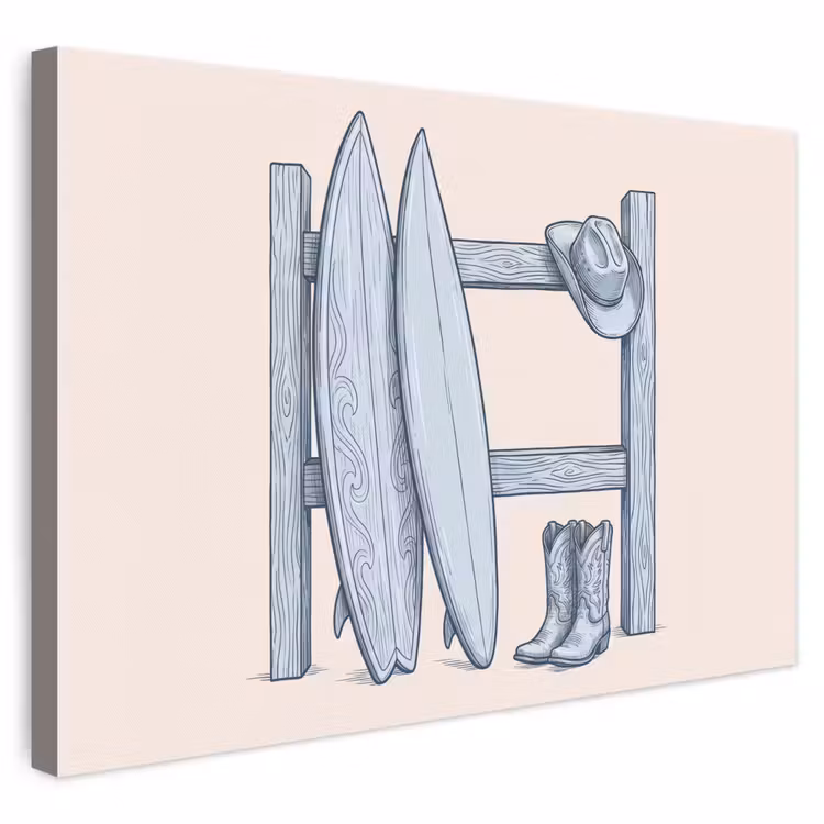 Recreatie - Kleding - Avontuur - Illustratie - Zomer canvas 2cm klein -3d