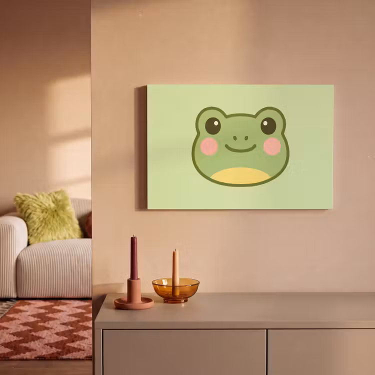 Kikker - Groen - Vriendelijkheid canvas 2cm klein -sfeer1