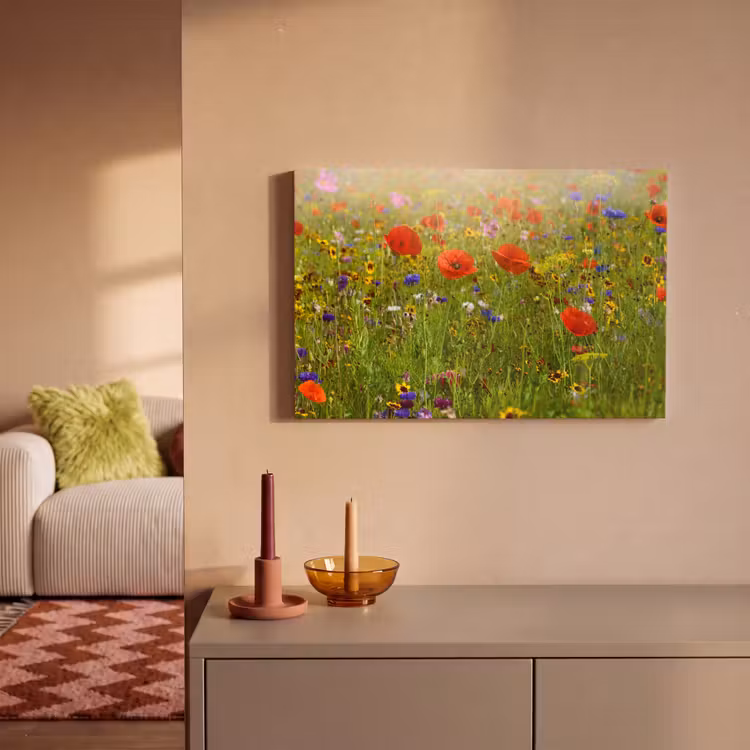 Lente - Bloemen - Rood - Klaproos - Gras - Groen canvas 2cm klein -sfeer1