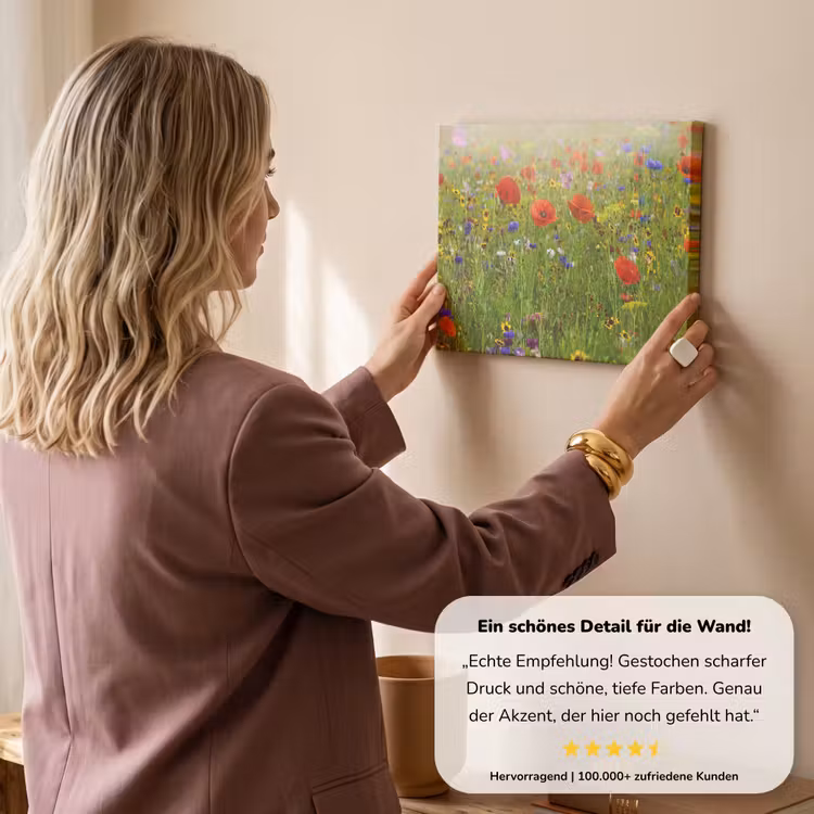 Lente - Bloemen - Rood - Klaproos - Gras - Groen canvas 2cm klein -sfeer3