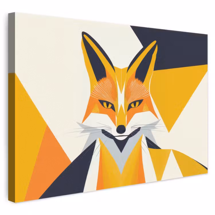 Vos - Oranje - Abstract - Driehoeken canvas 2cm klein -3d