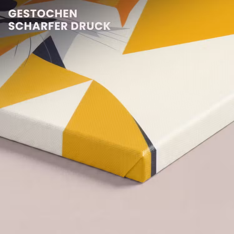 Vos - Oranje - Abstract - Driehoeken canvas 2cm klein -closeup_print_DE