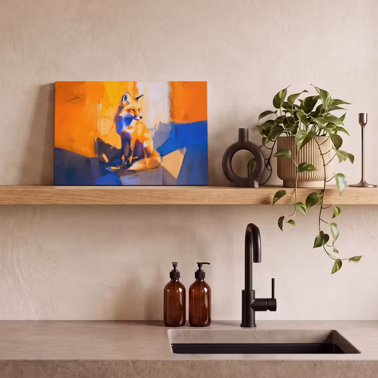 Vos - Oranje - Vormen - Abstract canvas 2cm klein -sfeer6