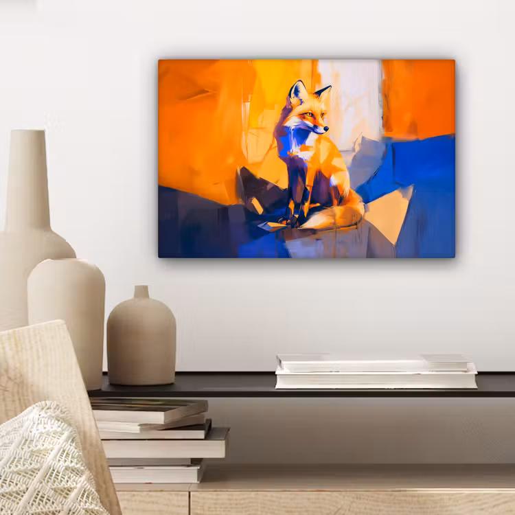 Vos - Oranje - Vormen - Abstract canvas 2cm klein -closeup_print_DE