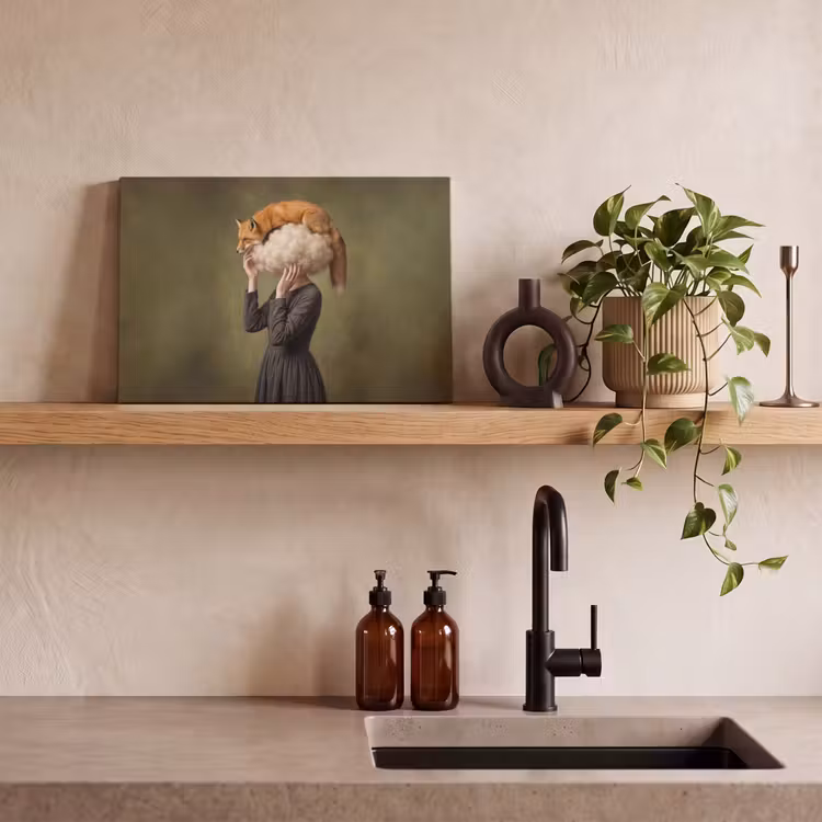 Vos - Surrealistisch - Groen canvas 2cm klein -closeup_print_DE