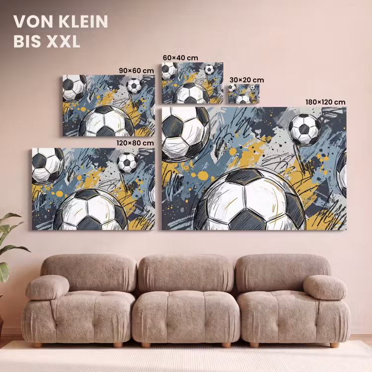 Voetbal - Abstract - Sport - Kleurrijk canvas 2cm klein -Xsfeer8_DE