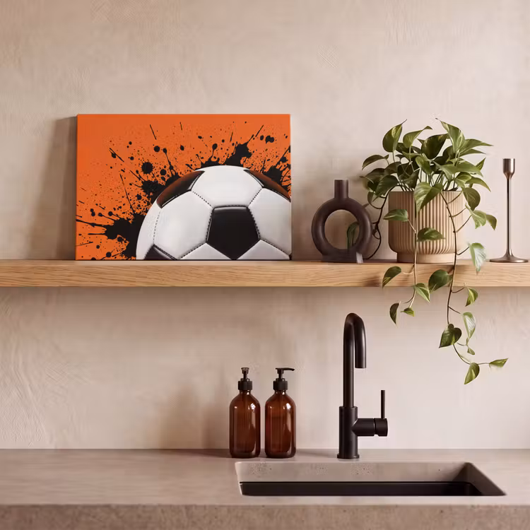 Voetbal - Verf - Sport - Oranje canvas 2cm klein -closeup_print_DE