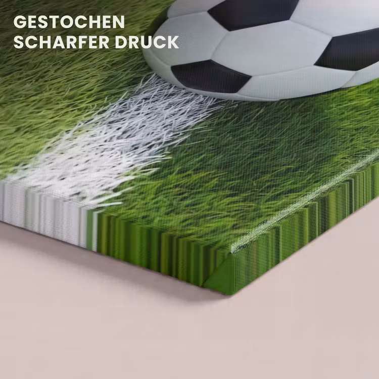 Voetbal - Grasveld - Sport - Groen canvas 2cm klein -closeup_print_DE