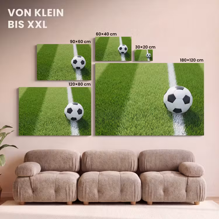 Voetbal - Grasveld - Sport - Groen canvas 2cm klein -Xsfeer8_DE