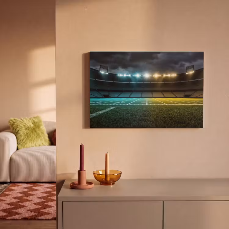 Voetbal - Stadion - Nacht - Modern canvas 2cm klein -sfeer1