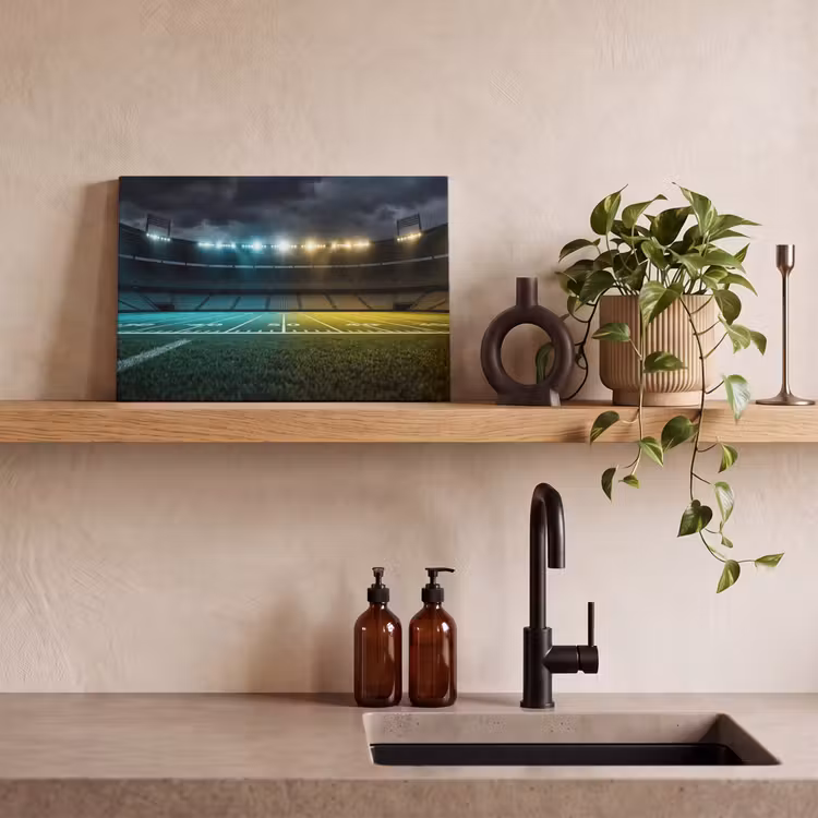 Voetbal - Stadion - Nacht - Modern canvas 2cm klein -sfeer3