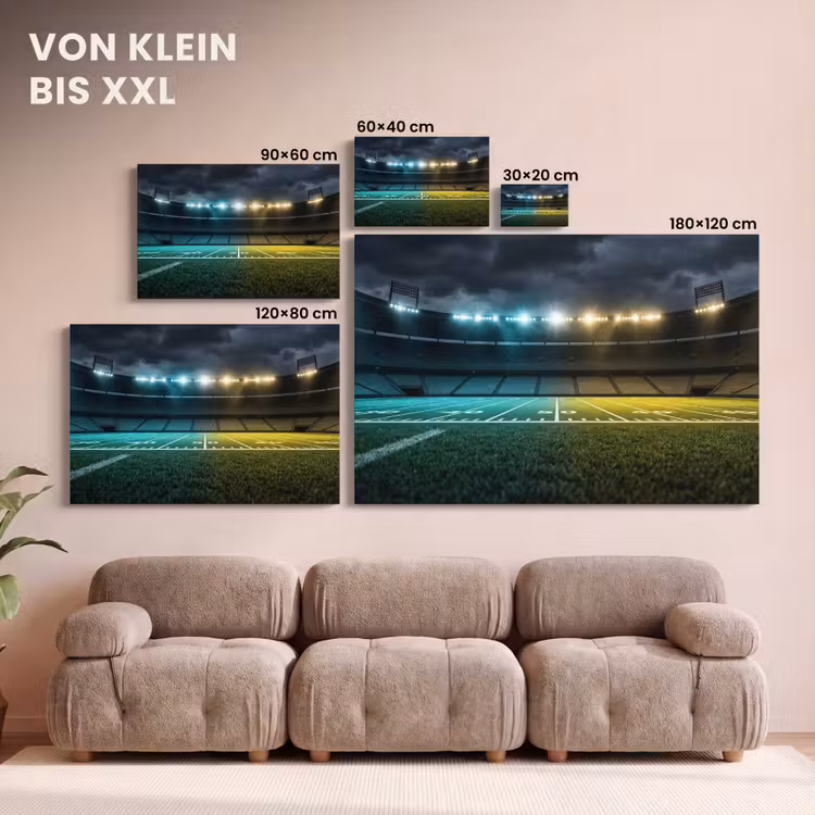 Voetbal - Stadion - Nacht - Modern canvas 2cm klein -Xsfeer8_DE