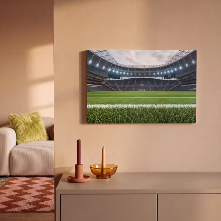 Voetbal - Stadion - Sport - Groen canvas 2cm klein -sfeer1