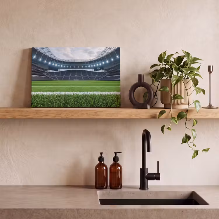 Voetbal - Stadion - Sport - Groen canvas 2cm klein -sfeer3