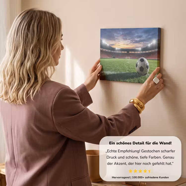 Voetbal - Stadion - Sport - Groen canvas 2cm klein -Xsfeer7_DE