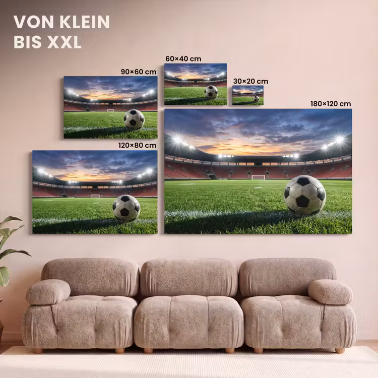 Voetbal - Stadion - Sport - Groen canvas 2cm klein -Xsfeer8_DE