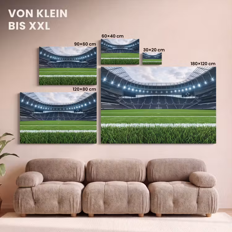 Voetbal - Stadion - Sport - Groen canvas 2cm klein -Xsfeer8_DE